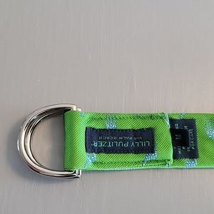 Lilly Pulitzer ribbon belt size medium green blue and white
